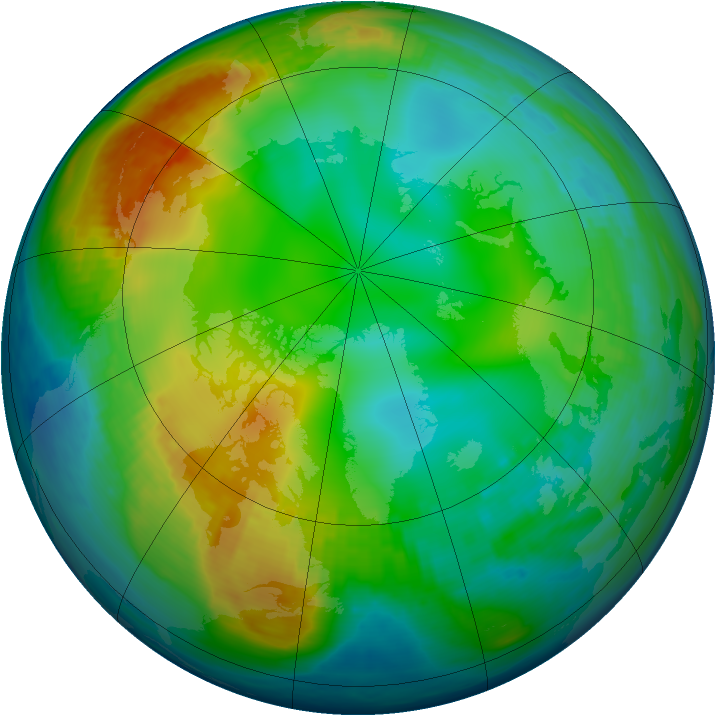 Arctic ozone map for 04 December 1989